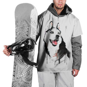 Накидка на куртку 3D с принтом Хаски красками в Тюмени, 100% полиэстер |  | Тематика изображения на принте: dogs | рисунок | собаки | хаски | щенок