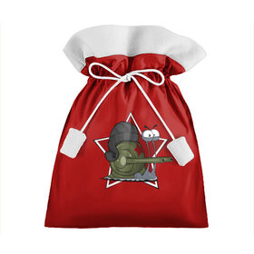 Подарочный 3D мешок с принтом Улитка танкист в Тюмени, 100% полиэстер | Размер: 29*39 см | графика | звезда | персонаж | природа | рисунок | шлемофон