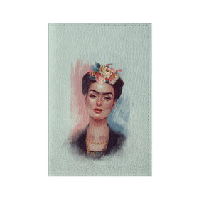 Обложка для паспорта матовая кожа с принтом Frida в Тюмени, натуральная матовая кожа | размер 19,3 х 13,7 см; прозрачные пластиковые крепления | Тематика изображения на принте: 8 march | 8 марта | cool girl | feminism | flower | frida | girl | kahlo | woman | в подарок | весна | девочкам | девочке | женские | женщинам | женщине | март | праздник | фем | феменизм | фрида кало | цветочки | цветы
