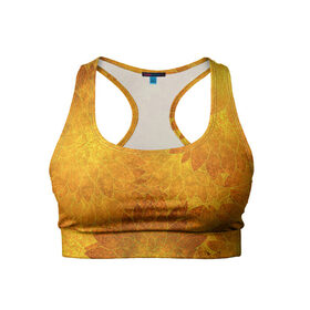 Женский спортивный топ 3D с принтом Желтые цветы в Тюмени, 82% полиэстер, 18% спандекс Ткань безопасна для здоровья, позволяет коже дышать, не мнется и не растягивается |  | art | casual | арт | искусство | лепестки | солнце | стиль | цветы