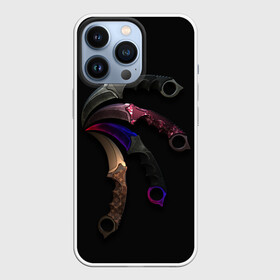 Чехол для iPhone 13 Pro с принтом CS Ножи Керамбит разных расцветок в Тюмени,  |  | counter strike | cs go | контер страйк | контра | кс го | ксго | оружие | пушки | скины