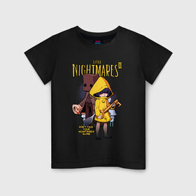 Детская футболка хлопок с принтом LITTLE NIGHTMARES 2 в Тюмени, 100% хлопок | круглый вырез горловины, полуприлегающий силуэт, длина до линии бедер | Тематика изображения на принте: little nightmares | little nightmares 2 | six | игры | комиксы | шестая