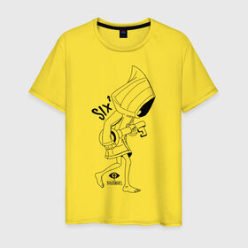 Мужская футболка хлопок с принтом LITTLE NIGHTMARES в Тюмени, 100% хлопок | прямой крой, круглый вырез горловины, длина до линии бедер, слегка спущенное плечо. | little nightmares | little nightmares 2 | six | игры | комиксы | шестая
