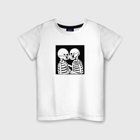 Детская футболка хлопок с принтом Covid-19 в Тюмени, 100% хлопок | круглый вырез горловины, полуприлегающий силуэт, длина до линии бедер | covid | covid 19 | вирус | корона | корона вирус | любовь | люди | маска | маски | поцелуй | скелет | скелеты | череп | черно белое