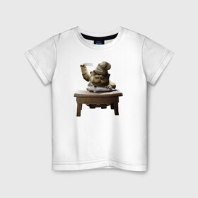Детская футболка хлопок с принтом Little Nightmares 2 в Тюмени, 100% хлопок | круглый вырез горловины, полуприлегающий силуэт, длина до линии бедер | horror | little nightmares | monster | мертвые | монстры | повар | рыба | страшилки | ужастики | шестая