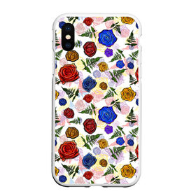 Чехол для iPhone XS Max матовый с принтом цветы узор в Тюмени, Силикон | Область печати: задняя сторона чехла, без боковых панелей | весна | женственный | красивый | нежный | узор | флористика | цветы