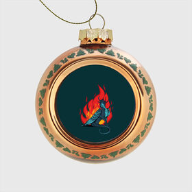 Стеклянный ёлочный шар с принтом Бирюзовый дракон в Тюмени, Стекло | Диаметр: 80 мм | бирюзовый цвет | графика | дракон | огонь | персонаж | пламя | рисунок | фэнтези