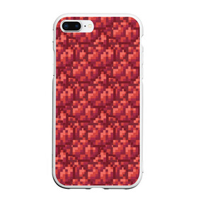 Чехол для iPhone 7Plus/8 Plus матовый с принтом красный краситель в Тюмени, Силикон | Область печати: задняя сторона чехла, без боковых панелей | Тематика изображения на принте: бардовый | краситель | красный | майнкрафт | пиксель