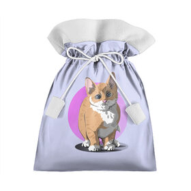Подарочный 3D мешок с принтом Грустный Котик в Тюмени, 100% полиэстер | Размер: 29*39 см | Тематика изображения на принте: графика | домашний животные | животное | котенок | котик | персонаж | природа | рисунок