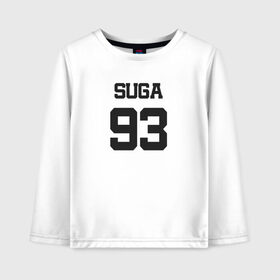 Детский лонгслив хлопок с принтом BTS - Suga 93 в Тюмени, 100% хлопок | круглый вырез горловины, полуприлегающий силуэт, длина до линии бедер | agust | agust d | boysband | bts | k pop | korea | korean | music | suga | suga 93 | бтс | к поп | кей поп | корейская | корейский | корея | кпоп | музыка | суга | шуга | шуга 93