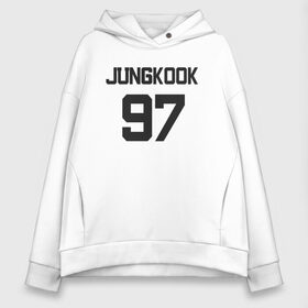 Женское худи Oversize хлопок с принтом BTS - Jungkook 97 в Тюмени, френч-терри — 70% хлопок, 30% полиэстер. Мягкий теплый начес внутри —100% хлопок | боковые карманы, эластичные манжеты и нижняя кромка, капюшон на магнитной кнопке | boysband | bts | jungkook | jungkook 97 | k pop | korea | korean | music | бтс | джонгук | к поп | кей поп | корейская | корейский | корея | кпоп | музыка | чонгук