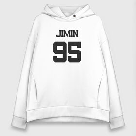 Женское худи Oversize хлопок с принтом BTS - Jimin 95 в Тюмени, френч-терри — 70% хлопок, 30% полиэстер. Мягкий теплый начес внутри —100% хлопок | боковые карманы, эластичные манжеты и нижняя кромка, капюшон на магнитной кнопке | boysband | bts | jimin | jimin 95 | k pop | korea | korean | music | бтс | джимин | к поп | кей поп | корейская | корейский | корея | кпоп | музыка | чимин | чимин 95