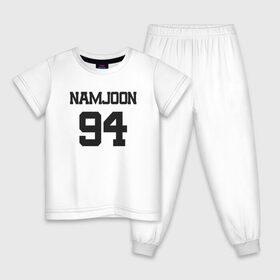Детская пижама хлопок с принтом BTS - Namjoon (RM) 94 в Тюмени, 100% хлопок |  брюки и футболка прямого кроя, без карманов, на брюках мягкая резинка на поясе и по низу штанин
 | boysband | bts | bts rm | k pop | korea | korean | music | namjoon | namjoon 94 | rap monster | бтс | бтс рм | к поп | кей поп | корейская | корейский | корея | кпоп | музыка | намджун | намжун | рэп монстр