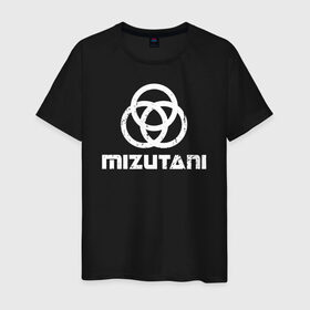 Мужская футболка хлопок с принтом MIZUTANI Cyberpunk 2077 в Тюмени, 100% хлопок | прямой крой, круглый вырез горловины, длина до линии бедер, слегка спущенное плечо. | cyberpunk 2077 | hacker | maelstrom | militech | quadra | samurai | sci fi | technology | trauma team | v | будущее | игра | иероглифы | киану ривз | кибер | киберпанк | киборг | киборги | корпорация | лого | милитек | панк | роботы | самурай | т