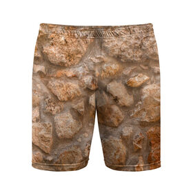 Мужские шорты спортивные с принтом Камни в Тюмени,  |  | абстракция | камни | кладка | скала | стена | фон