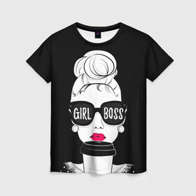 Женская футболка 3D с принтом Girl Boss в Тюмени, 100% полиэфир ( синтетическое хлопкоподобное полотно) | прямой крой, круглый вырез горловины, длина до линии бедер | 8 марта | лучшая в мире | мама | подарок | подарок женщине | подарок любимым | подарок на 8 марта | самая лучшая  в мире | семья