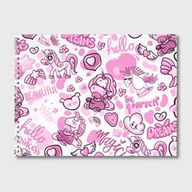 Альбом для рисования с принтом Розовая мечта в Тюмени, 100% бумага
 | матовая бумага, плотность 200 мг. | Тематика изображения на принте: анимэ | девочки звездочки | единороги | любовь | мечта | пони | сердце