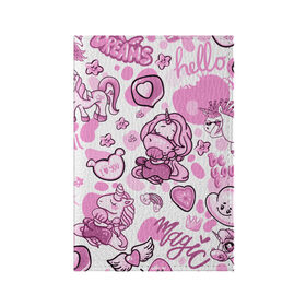 Обложка для паспорта матовая кожа с принтом Розовая мечта в Тюмени, натуральная матовая кожа | размер 19,3 х 13,7 см; прозрачные пластиковые крепления | Тематика изображения на принте: анимэ | девочки звездочки | единороги | любовь | мечта | пони | сердце