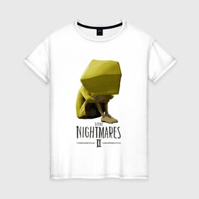 Женская футболка хлопок с принтом Little Nightmares в Тюмени, 100% хлопок | прямой крой, круглый вырез горловины, длина до линии бедер, слегка спущенное плечо | little nightmares | игра | страшилка | страшная игра | ужас | хоррор