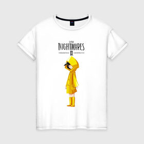 Женская футболка хлопок с принтом Little Nightmares 2 в Тюмени, 100% хлопок | прямой крой, круглый вырез горловины, длина до линии бедер, слегка спущенное плечо | little nightmares | игра | страшилка | страшная игра | ужас | хоррор