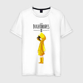 Мужская футболка хлопок с принтом Little Nightmares 2 в Тюмени, 100% хлопок | прямой крой, круглый вырез горловины, длина до линии бедер, слегка спущенное плечо. | little nightmares | игра | страшилка | страшная игра | ужас | хоррор