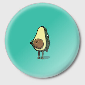 Значок с принтом Авокадо в Тюмени,  металл | круглая форма, металлическая застежка в виде булавки | Тематика изображения на принте: avocado | food | авокадо | еда | фрукты
