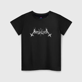 Детская футболка хлопок с принтом Metallica/Mayhem в Тюмени, 100% хлопок | круглый вырез горловины, полуприлегающий силуэт, длина до линии бедер | mayhem | metallica | метал | музыка | рок