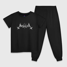 Детская пижама хлопок с принтом Metallica/Mayhem в Тюмени, 100% хлопок |  брюки и футболка прямого кроя, без карманов, на брюках мягкая резинка на поясе и по низу штанин
 | Тематика изображения на принте: mayhem | metallica | метал | музыка | рок