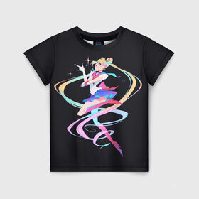 Детская футболка 3D с принтом Sailor Moon Сейлор Мун в Тюмени, 100% гипоаллергенный полиэфир | прямой крой, круглый вырез горловины, длина до линии бедер, чуть спущенное плечо, ткань немного тянется | anime | sailor moon | аниме | анимэ | венера | луна | лунная призма | марс | сейлор мун | серебрянное тысячелетие | серенити | сэйлор | усаги цукино | чиби мун | эндимион