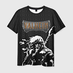 Мужская футболка 3D с принтом Valheim Viking. в Тюмени, 100% полиэфир | прямой крой, круглый вырез горловины, длина до линии бедер | fejd | valheim | вальхейм | викинг | викинги | выживание | выживач | игра