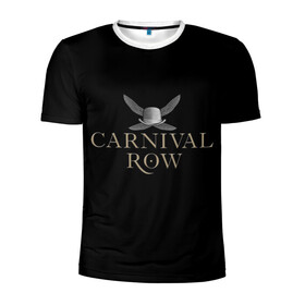 Мужская футболка 3D спортивная с принтом Карнивал Роу - Carnival Row в Тюмени, 100% полиэстер с улучшенными характеристиками | приталенный силуэт, круглая горловина, широкие плечи, сужается к линии бедра | Тематика изображения на принте: carnival row | волшебный | исторический | карнивал роу | крылья | лого | логотип | подарок | сериал | сказка | фея | черный | шляпа