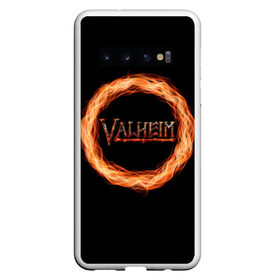 Чехол для Samsung Galaxy S10 с принтом Valheim - огненный круг в Тюмени, Силикон | Область печати: задняя сторона чехла, без боковых панелей | valheim | вальхейм | викинги | игра | компьютерный | круг | логотип | минимализм | огненный | огонь | подарок | черный