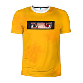 Мужская футболка 3D спортивная с принтом Аниме Итачи Глаза в Тюмени, 100% полиэстер с улучшенными характеристиками | приталенный силуэт, круглая горловина, широкие плечи, сужается к линии бедра | anime | itachi | аниме | глаза | итачи