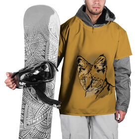 Накидка на куртку 3D с принтом Сервал в Тюмени, 100% полиэстер |  | Тематика изображения на принте: африка | графика | дикий мир | животное | кошка | персонаж | природа | рисунок | хищник