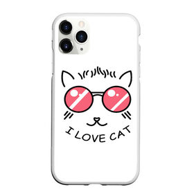 Чехол для iPhone 11 Pro матовый с принтом I Love cat (я люблю котов) в Тюмени, Силикон |  | Тематика изображения на принте: 8 марта | cat | i love you | kiss | love | губы | девушке | день влюбленных | зубы | киса | кот | котик | коты | люблю котов | любовь | любтмой | марта | очки | поцелуй | розовые губы | розовый | страсть | течет