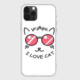 Чехол для iPhone 12 Pro Max с принтом I Love cat (я люблю котов) в Тюмени, Силикон |  | Тематика изображения на принте: 8 марта | cat | i love you | kiss | love | губы | девушке | день влюбленных | зубы | киса | кот | котик | коты | люблю котов | любовь | любтмой | марта | очки | поцелуй | розовые губы | розовый | страсть | течет