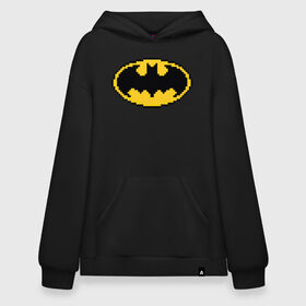 Худи SuperOversize хлопок с принтом Batman 8 bit в Тюмени, 70% хлопок, 30% полиэстер, мягкий начес внутри | карман-кенгуру, эластичная резинка на манжетах и по нижней кромке, двухслойный капюшон
 | batman | justice league | vdzabma | бэтмен | лига справедливости