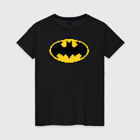 Женская футболка хлопок с принтом Batman 8 bit в Тюмени, 100% хлопок | прямой крой, круглый вырез горловины, длина до линии бедер, слегка спущенное плечо | batman | justice league | vdzabma | бэтмен | лига справедливости
