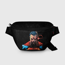 Поясная сумка 3D с принтом Superman в Тюмени, 100% полиэстер | плотная ткань, ремень с регулируемой длиной, внутри несколько карманов для мелочей, основное отделение и карман с обратной стороны сумки застегиваются на молнию | superman | vdzabma | супермен