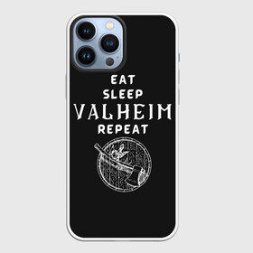 Чехол для iPhone 13 Pro Max с принтом Eat Sleep Valheim Repeat в Тюмени,  |  | elder | loki | odin | the | thor | valheim | биврёст | валхейм | вальхейм | викинги | всеотец | дракар | древний | древо | ётун | йотун | локи | мира | один | тор | фенир | хель | черный лес | эйктюр