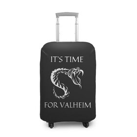 Чехол для чемодана 3D с принтом Its time for Valheim в Тюмени, 86% полиэфир, 14% спандекс | двустороннее нанесение принта, прорези для ручек и колес | elder | loki | odin | the | thor | valheim | биврёст | валхейм | вальхейм | викинги | всеотец | дракар | древний | древо | ётун | йотун | локи | мира | один | тор | фенир | хель | черный лес | эйктюр