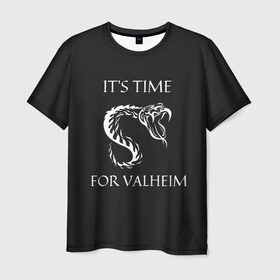Мужская футболка 3D с принтом Its time for Valheim в Тюмени, 100% полиэфир | прямой крой, круглый вырез горловины, длина до линии бедер | elder | loki | odin | the | thor | valheim | биврёст | валхейм | вальхейм | викинги | всеотец | дракар | древний | древо | ётун | йотун | локи | мира | один | тор | фенир | хель | черный лес | эйктюр