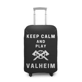 Чехол для чемодана 3D с принтом Keep calm and play Valheim в Тюмени, 86% полиэфир, 14% спандекс | двустороннее нанесение принта, прорези для ручек и колес | Тематика изображения на принте: elder | loki | odin | the | thor | valheim | биврёст | валхейм | вальхейм | викинги | всеотец | дракар | древний | древо | ётун | йотун | локи | мира | один | тор | фенир | хель | черный лес | эйктюр