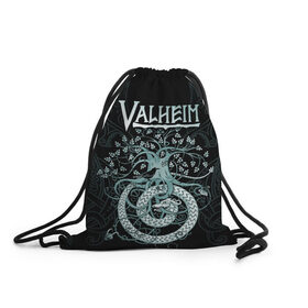 Рюкзак-мешок 3D с принтом Valheim в Тюмени, 100% полиэстер | плотность ткани — 200 г/м2, размер — 35 х 45 см; лямки — толстые шнурки, застежка на шнуровке, без карманов и подкладки | valheim | viking | валхейм | викинги | игры