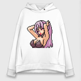 Женское худи Oversize хлопок с принтом Pixel art anime в Тюмени, френч-терри — 70% хлопок, 30% полиэстер. Мягкий теплый начес внутри —100% хлопок | боковые карманы, эластичные манжеты и нижняя кромка, капюшон на магнитной кнопке | anime | art | girl | manga | pixel | аниме | арт | девушка | манга | пиксель