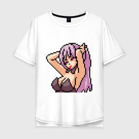 Мужская футболка хлопок Oversize с принтом Pixel art anime в Тюмени, 100% хлопок | свободный крой, круглый ворот, “спинка” длиннее передней части | anime | art | girl | manga | pixel | аниме | арт | девушка | манга | пиксель