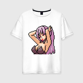 Женская футболка хлопок Oversize с принтом Pixel art anime в Тюмени, 100% хлопок | свободный крой, круглый ворот, спущенный рукав, длина до линии бедер
 | anime | art | girl | manga | pixel | аниме | арт | девушка | манга | пиксель