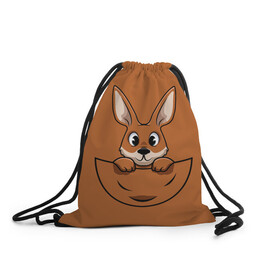 Рюкзак-мешок 3D с принтом Кенгуренок в сумке в Тюмени, 100% полиэстер | плотность ткани — 200 г/м2, размер — 35 х 45 см; лямки — толстые шнурки, застежка на шнуровке, без карманов и подкладки | animals | australia | baby | bag | cute | ears | eyes | jump | kangaroo | leap | mother | nose | paws | pocket | sack | shadow | tail | австралия | глаза | детеныш | животные | карман | кенгуренок | кенгуру | лапы | мама | мешок | милый | нос | няшный | п