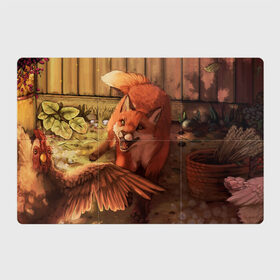 Магнитный плакат 3Х2 с принтом Хищная лисица в Тюмени, Полимерный материал с магнитным слоем | 6 деталей размером 9*9 см | Тематика изображения на принте: fox | foxy | животное | звери | лиса | лисенок | лисичка | милая | рыжая | фокс
