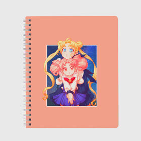 Тетрадь с принтом Sailor Moon Сейлор Мун в Тюмени, 100% бумага | 48 листов, плотность листов — 60 г/м2, плотность картонной обложки — 250 г/м2. Листы скреплены сбоку удобной пружинной спиралью. Уголки страниц и обложки скругленные. Цвет линий — светло-серый
 | Тематика изображения на принте: anime | sailor moon | аниме | анимэ | венера | луна | лунная призма | марс | сейлор мун | серебрянное тысячелетие | серенити | сэйлор | усаги цукино | чиби мун | эндимион